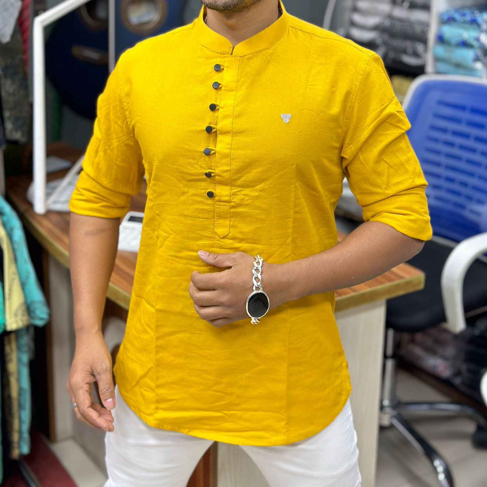 Men's Cotton Katua (Yellow)