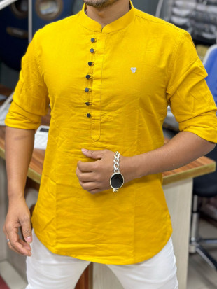 Men's Cotton Katua (Yellow)